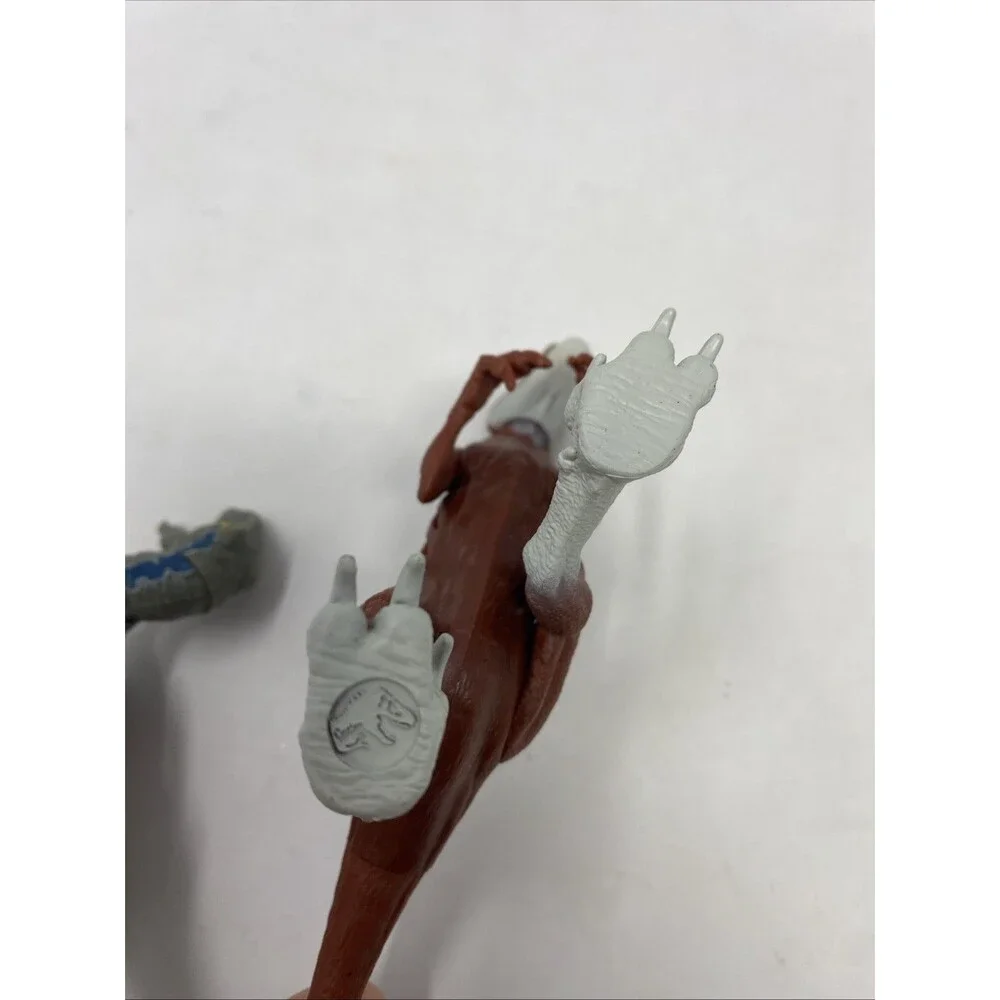 Lot Of 2 Mattel Jurassic World 2017 Battle Damage Velociraptor Blue & 2021 Red